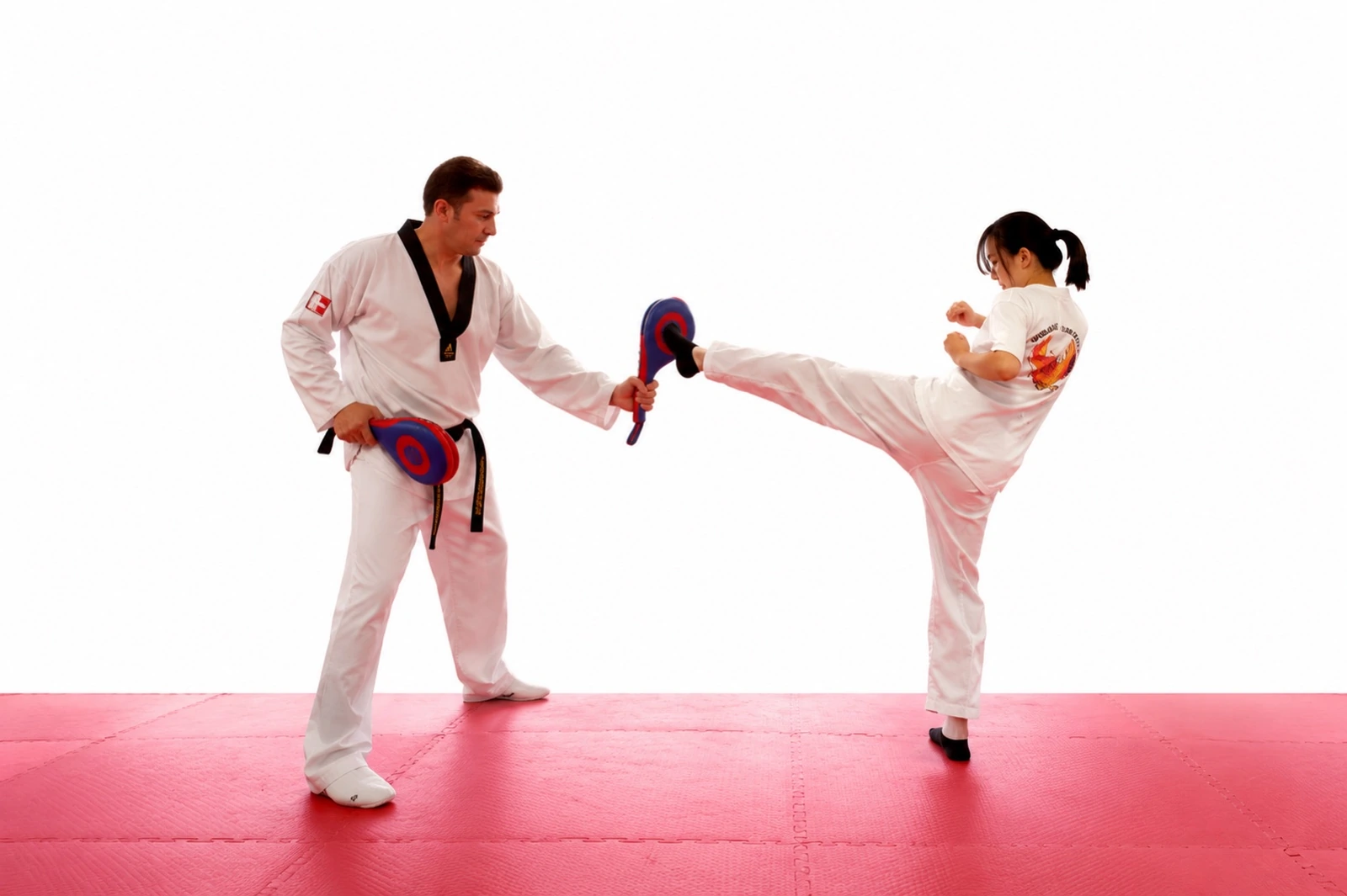 Master David coaching a Taekwondo kicking drill